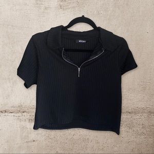 Crop ribbed top